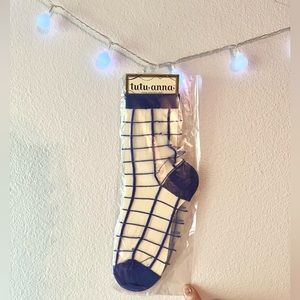 Super cute Japanese Sheer see through blue grip socks!
